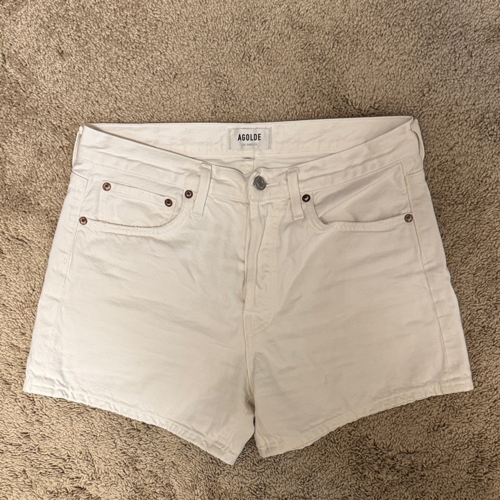Agolde Women's White Parker Jean Shorts